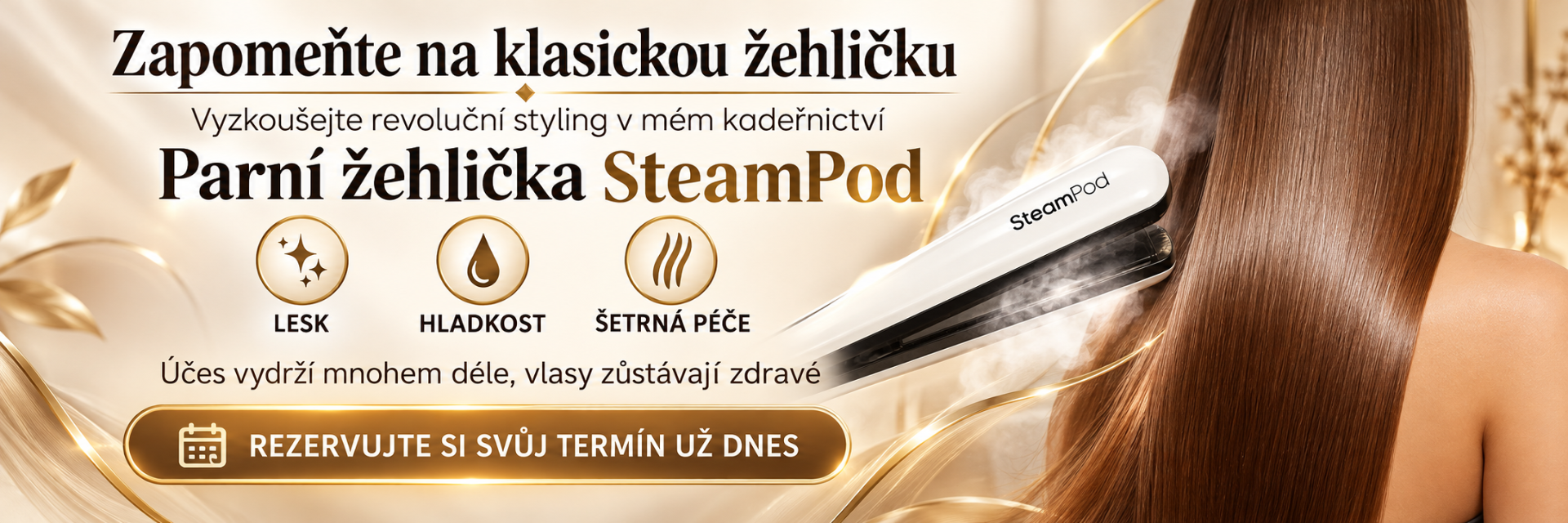 SteamPod styling pro zářivé vlasy