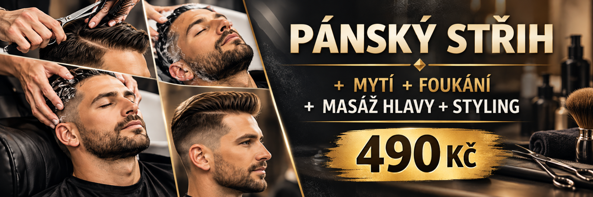 Pánský střih za 490 Kč
